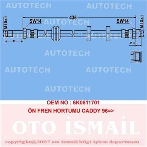 ÖN FREN HORTUMU CADDY 96 >